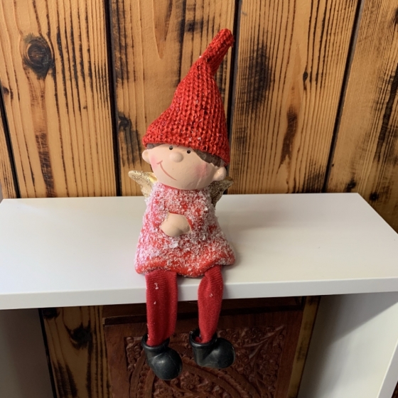 Lutin rouge et doré céramique