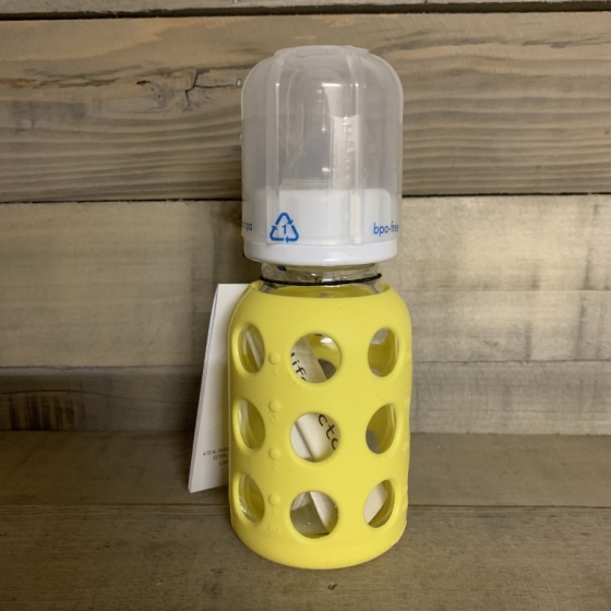 Babyflasche aus Glas 120 ml mit Silikonhülle - Banana- Lifefactory, Baby, Zero Waste, Freiburg, Schweiz