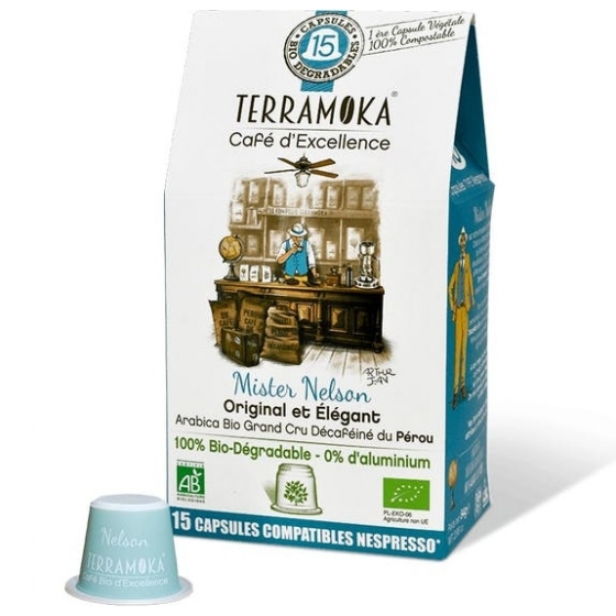 Mister Nelson Bio-Kaffee 15 biologisch abbaubare Kapseln - Terramoka