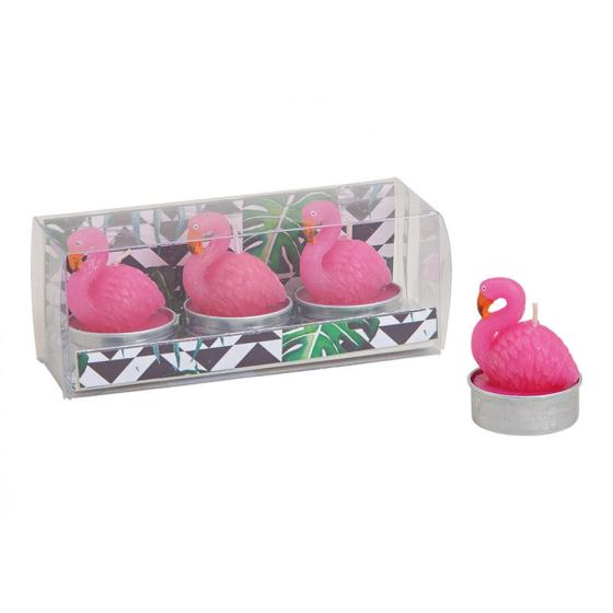 Rosa Flamingo-Kerzen