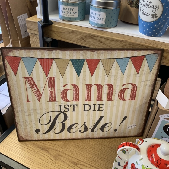 Panneau en métal "Mama ist die Beste"