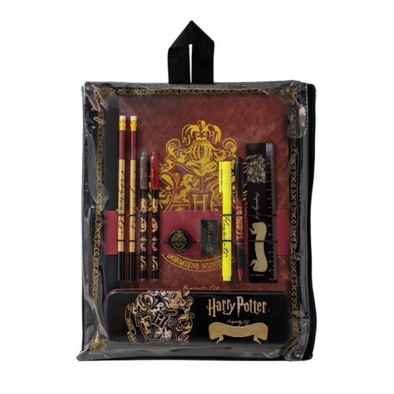 Pochette Papeterie Harry Potter Blason Poudlard Doré