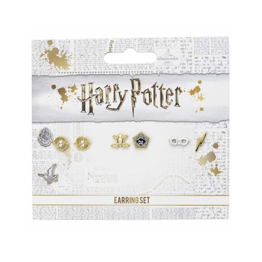 Set boucles d’oreilles - Chocogrenouille - lunettes et éclair - retourneur de temps - Harry Potter