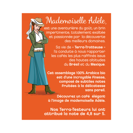 Mademoiselle Adèle Bio-Kaffee 15 biologisch abbaubare Kapseln - Terramoka