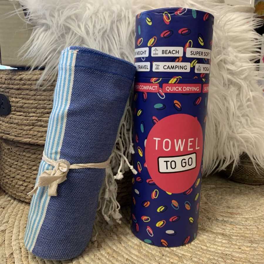 Towel To Go Palermo Hammamtuch Blau/Türkis