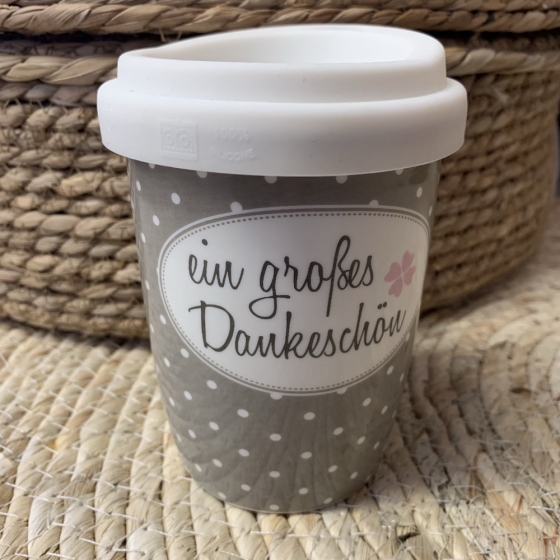 Becher coffee to go Porzellan "ein grosses Dankeschön"