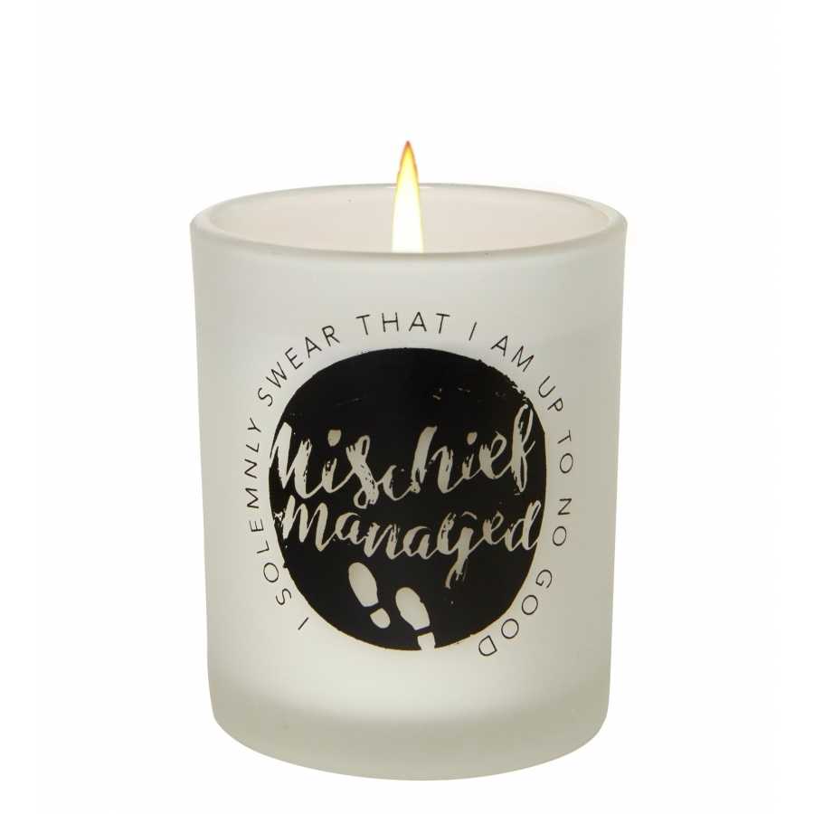 "Mischief Managed" Glass Votive Candle - Harry Potter