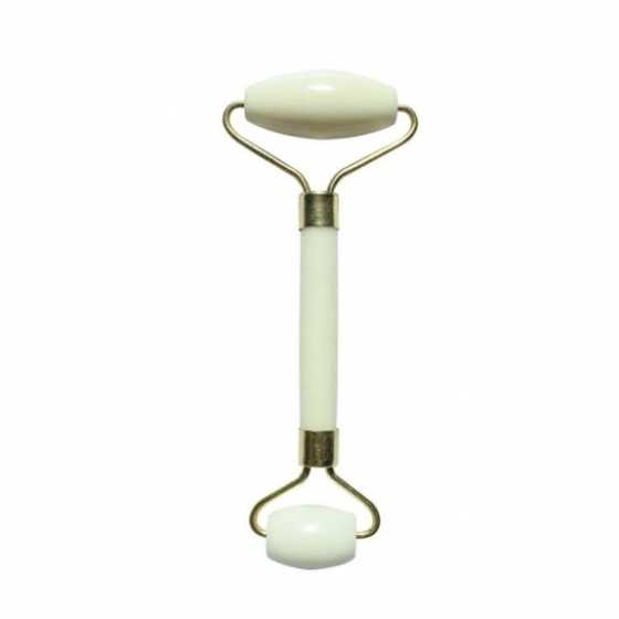 Masseur Roller Visage en Pierre de Jade blanche + Housse