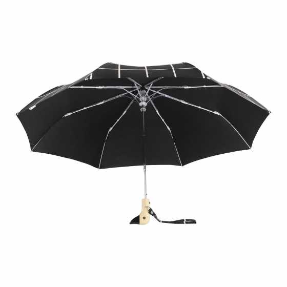 Black Grid Kompakt Regenschirm