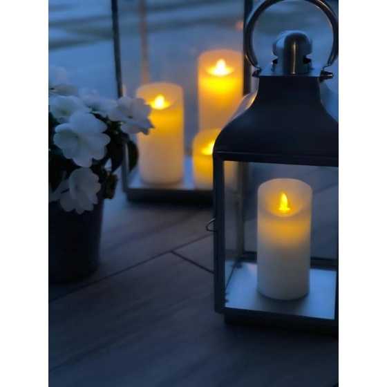 Bougie de cire LED Set de 4 bougies blanches rustiques
