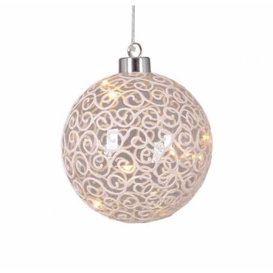 Suspension boule en verre LED avec ornement 10 LED