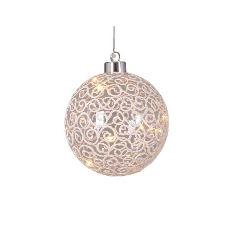 Suspension boule en verre LED avec ornement 10 LED