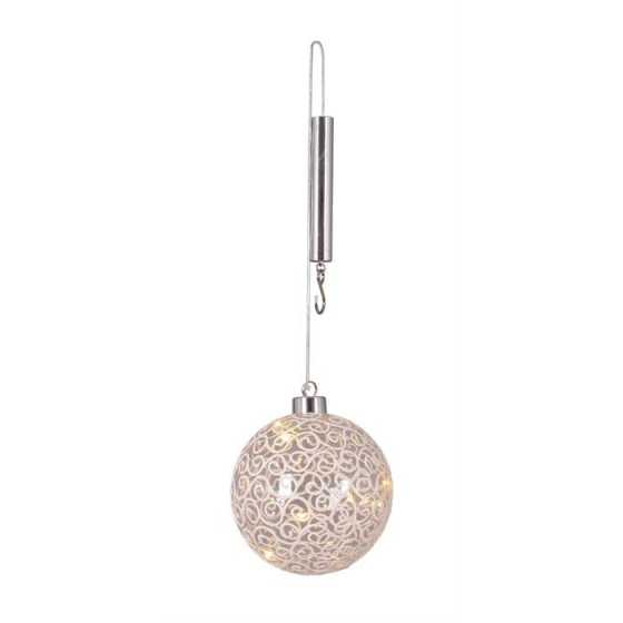 LED Glas Kugel-Hänger mit Ornament 10 LED