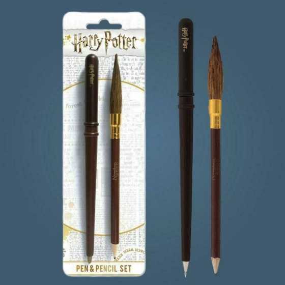 Harry Potter Set Stift Zauberstab und Bleistift Besen
