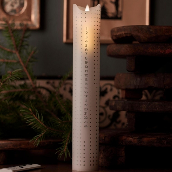 Sirius LED-Kerze Advent Calendar Weiss