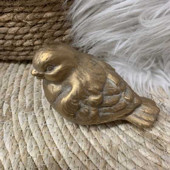 Oiseau en céramique doré