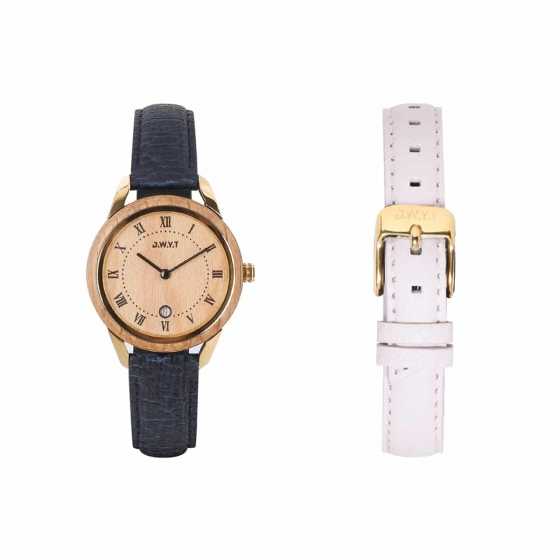 Geschenkset Uhr Spirit Harmony vegan blauer Apfel + nudefarbener Apfel