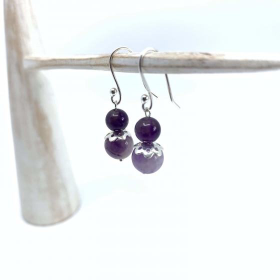 Amethyst Und Silber 925 Ohrringe