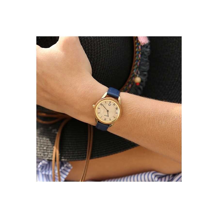 Geschenkset Uhr Spirit Harmony vegan blauer Apfel + nudefarbener Apfel