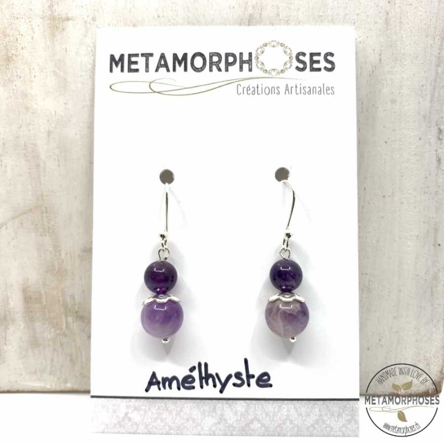 Amethyst Und Silber 925 Ohrringe