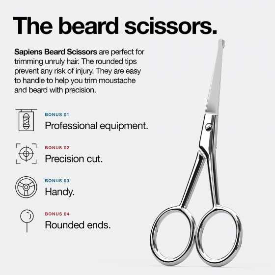 Ciseaux à barbe - Acier inoxydable - Sapiens