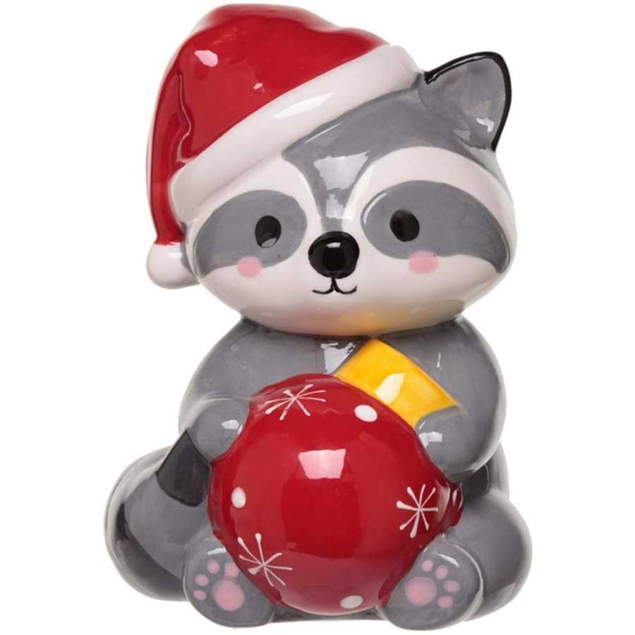 Tirelire en céramique Racoon de Noël