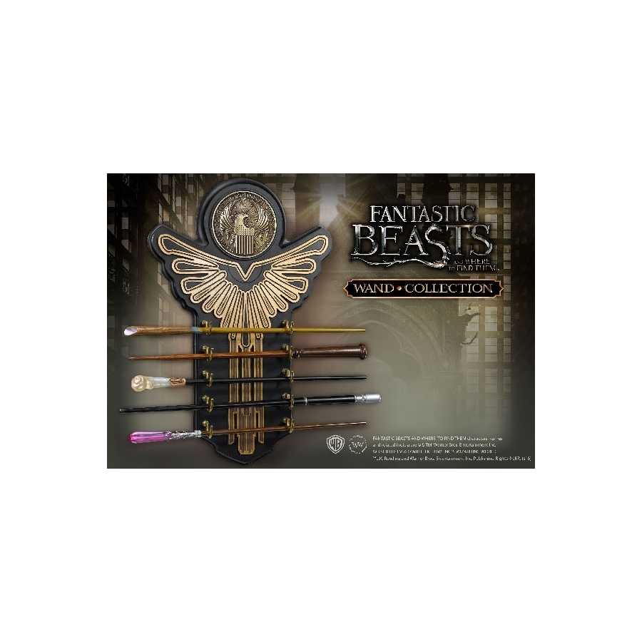 Macusa Display und Sammlung von 5 Zauberstäben - Phantastische Tierwesen