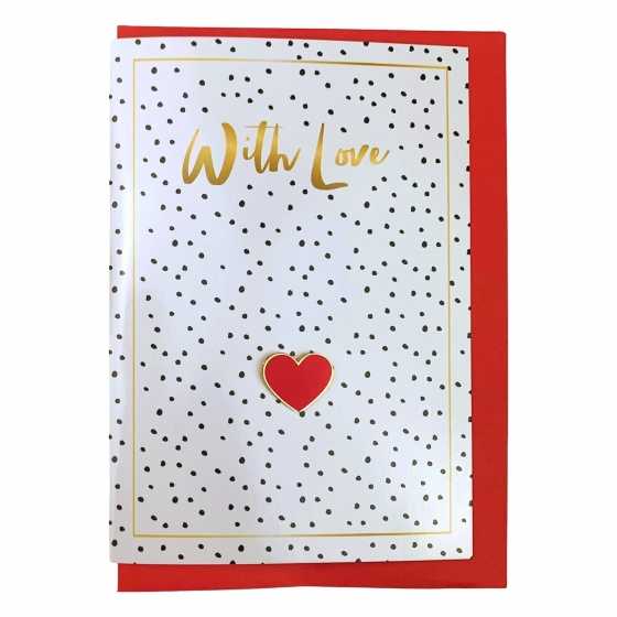 Geschenkkarte mit Herz Ansteck-Pin