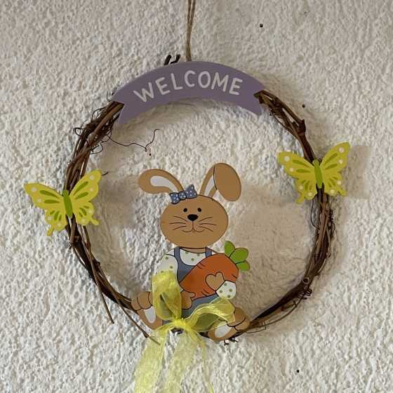 Petite décoration de porte de pâques - violet