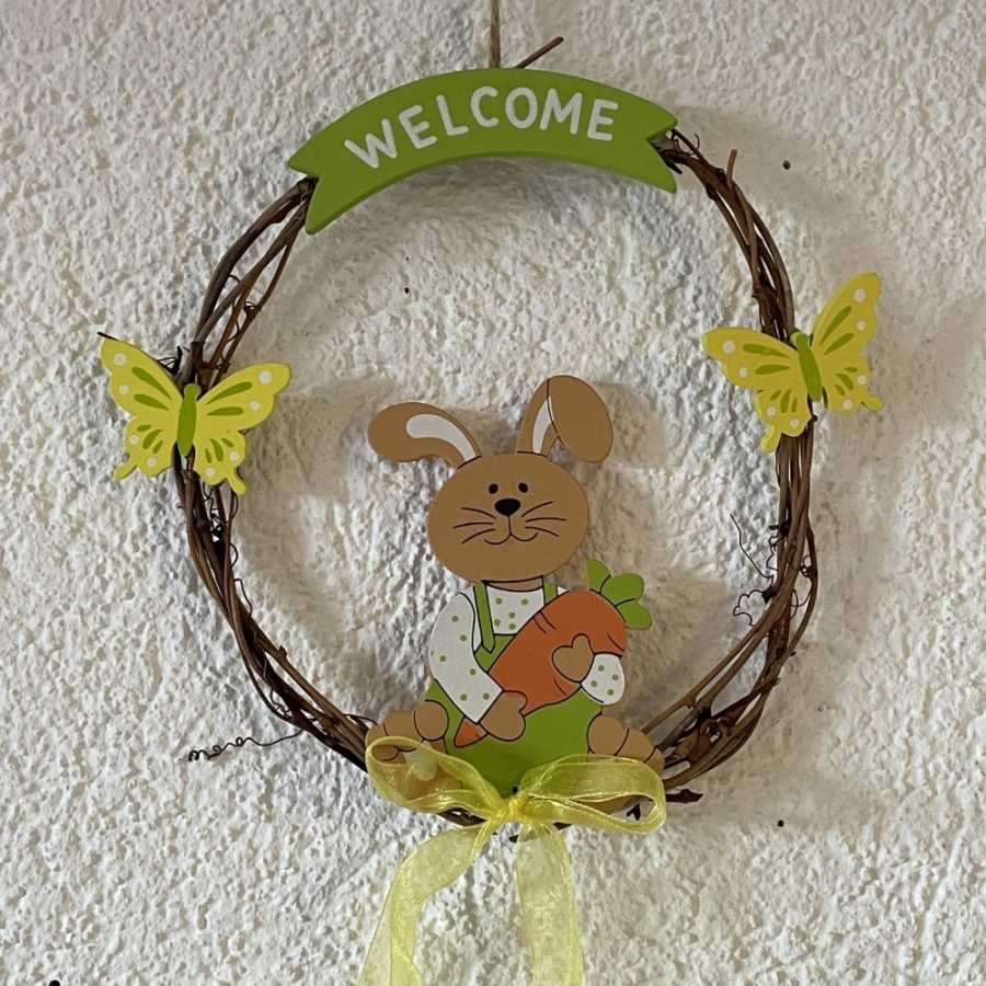 Kleine Ostertürdekoration - grün