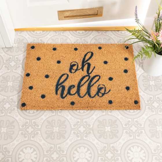 Paillasson - Oh Hello - bleu