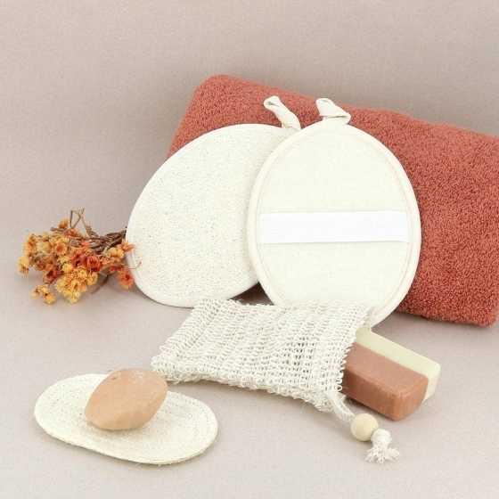 Peeling-Massagehandschuh aus Luffa.