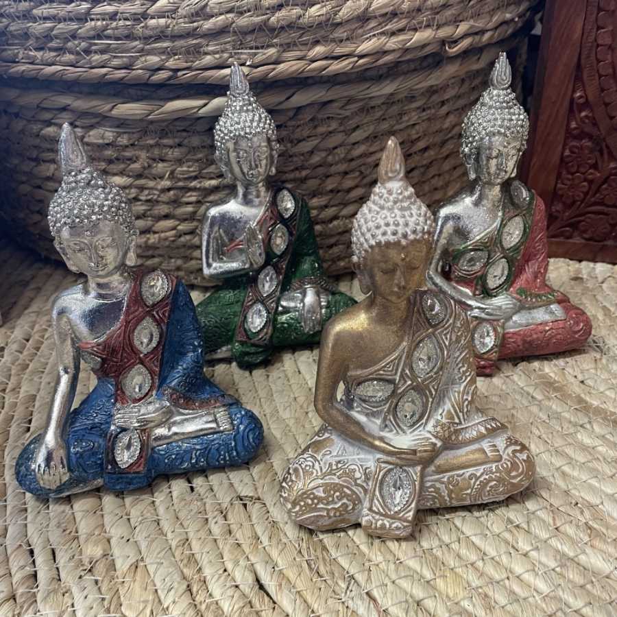 Dekofigur Metallischer Buddha - Lotus