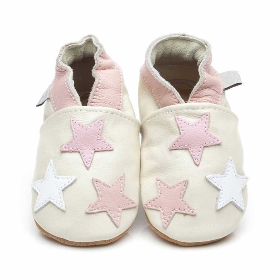 Babyschuhe Little Stars Pink aus weichem Leder