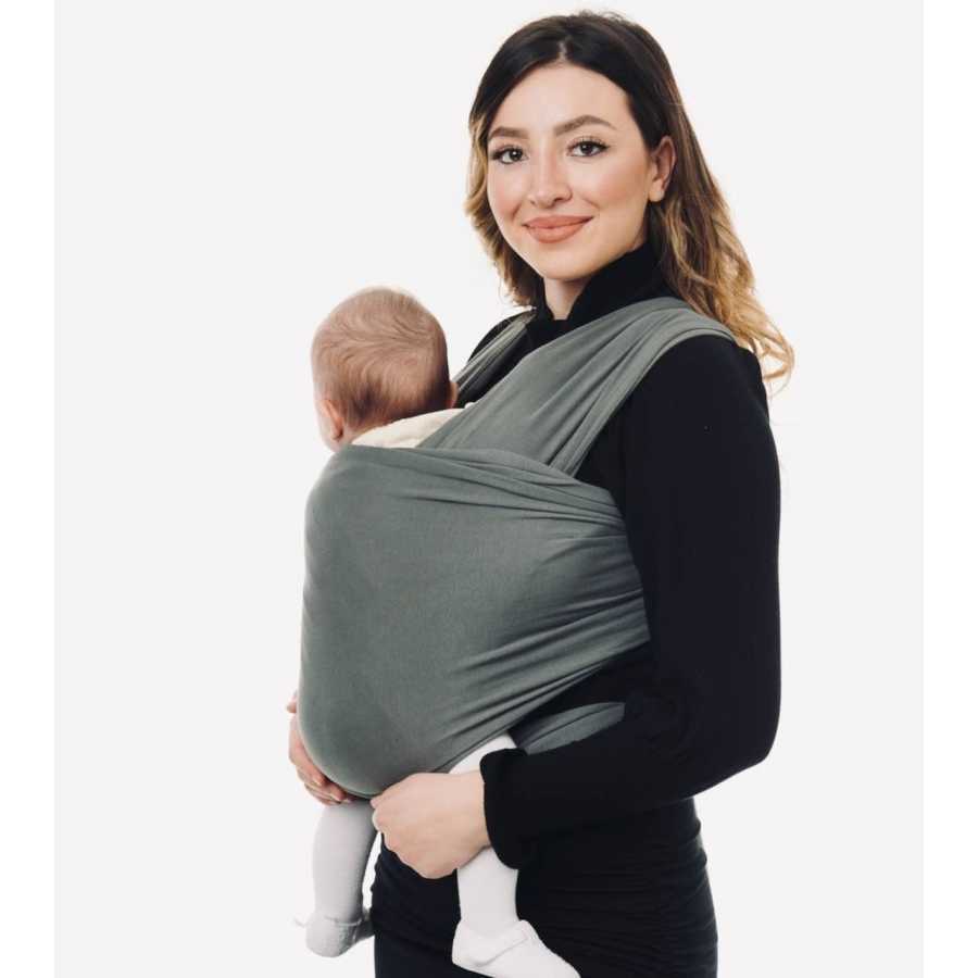 Écharpe de portage pour bébé gris - Amawrap