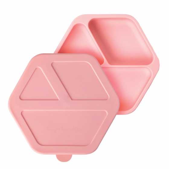 Pack Assiette et couvercle en silicone Rose - TINY TWINKLE, bébé, cadeau, Fribourg, Suisse