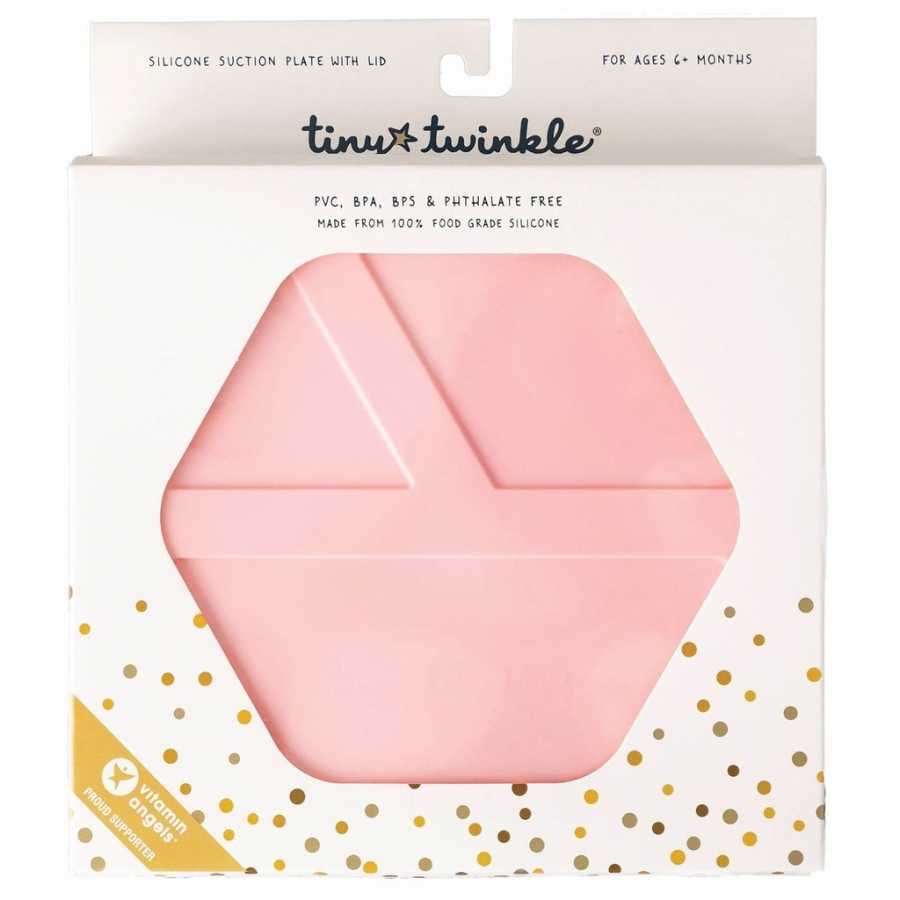 Pack Assiette et couvercle en silicone Rose - TINY TWINKLE, bébé, cadeau, Fribourg, Suisse