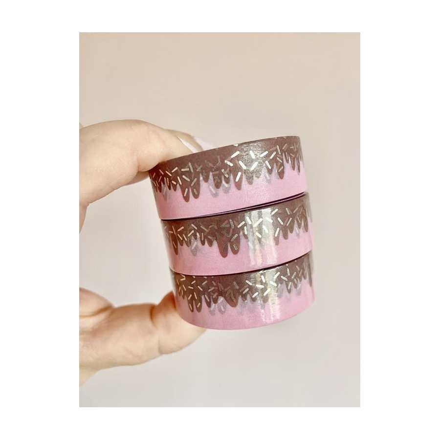 Washi Tape Chocolate & Strawberry Ice Cream Drip Foiled