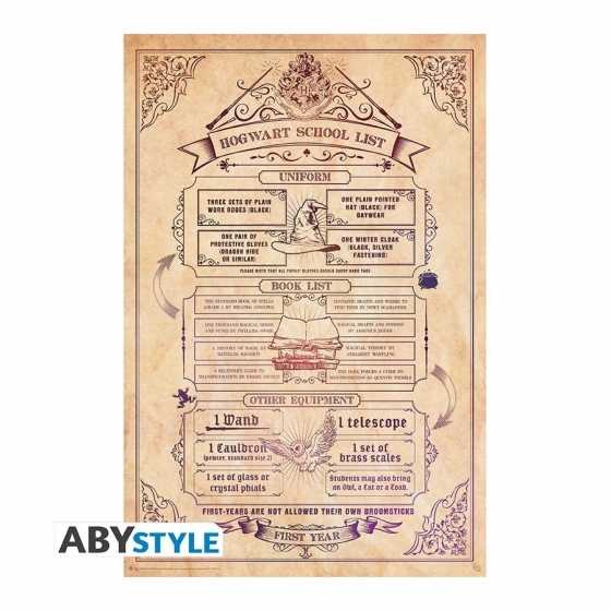 Harry Potter - Poster - Liste d'école - roulé filmé