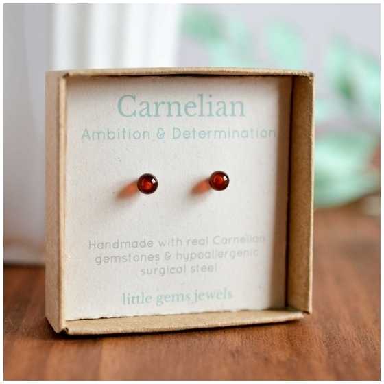 Ohrstecker aus Karneol 4 mm