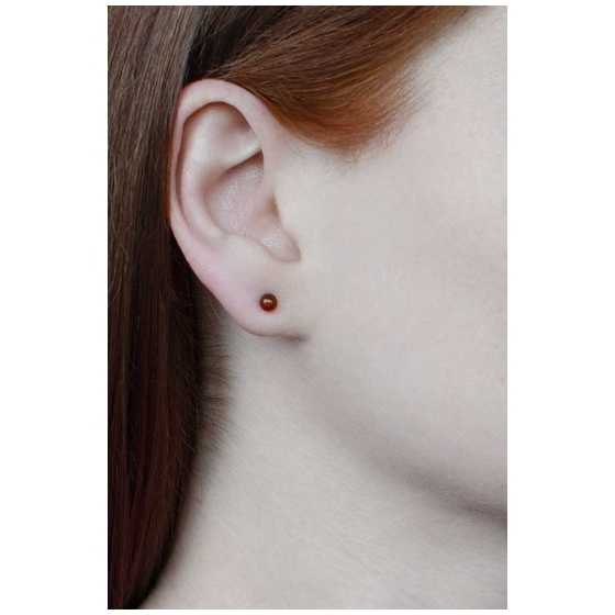 Ohrstecker aus Karneol 4 mm