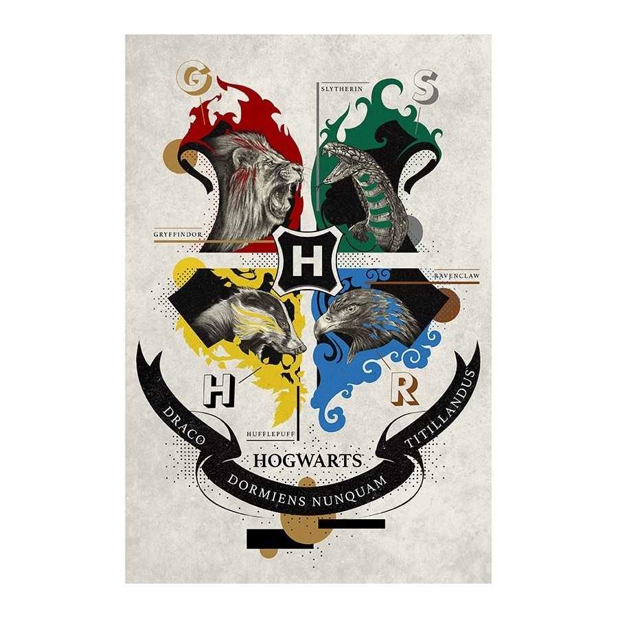 Poster - Harry Potter - Emblème Animaux