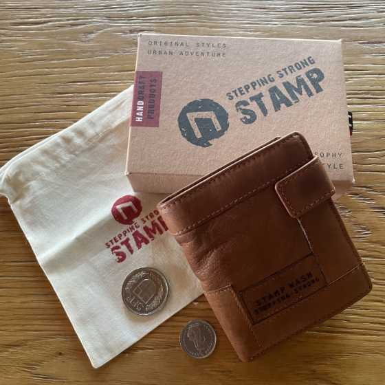 Portefeuille Arco Marron - Stamp, cuir, idées cadeaux, hommes, pour lui, Fribourg, artisanat, Suisse