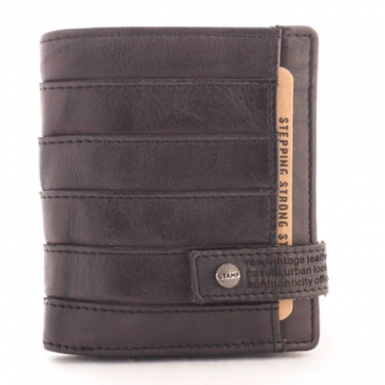 Qaus Schwarz Brieftasche - Stempel, Leder, Geschenkideen, Männer, für Ihn, Freiburg, Handwerk, Schweiz