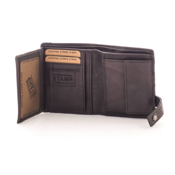 Qaus Schwarz Brieftasche - Stempel, Leder, Geschenkideen, Männer, für Ihn, Freiburg, Handwerk, Schweiz