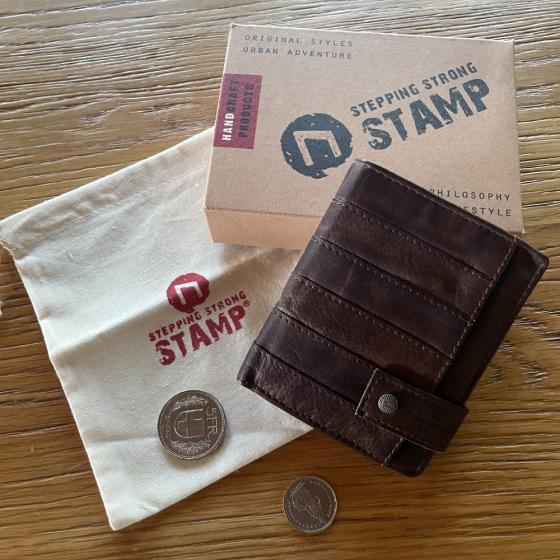 Qaus braun Brieftasche - Stempel, Leder, Geschenkideen, Männer, für Ihn, Freiburg, Handwerk, Schweiz