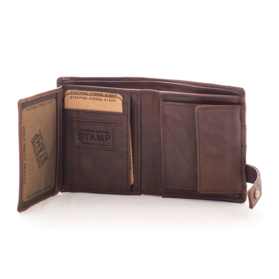 Qaus braun Brieftasche - Stempel, Leder, Geschenkideen, Männer, für Ihn, Freiburg, Handwerk, Schweiz