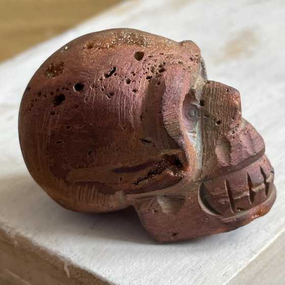Crâne sculpté cuivré