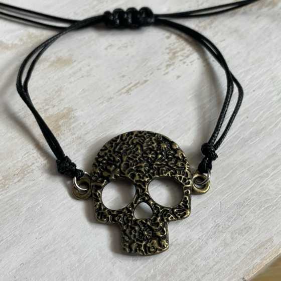 Bracelet à rallonge Skull bronze