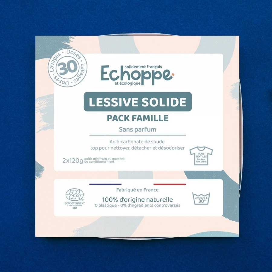 Lessive solide - Sans parfum pack famille - Echoppe